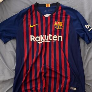 Vintage authentic FC Barcelona Messi Striped Jersey